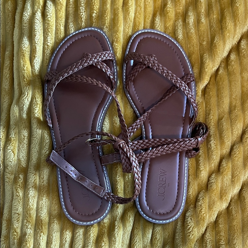 J. Crew Tan Braided Sandals